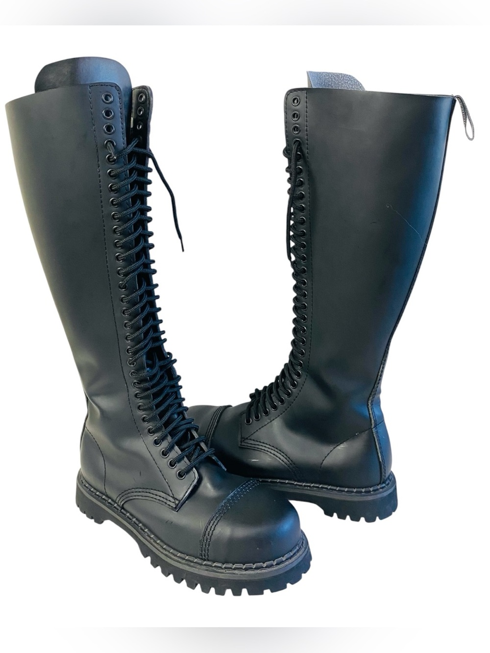 Demonia Riot 30 Eye Lace Up Combat Goth Biker Boots Size 10